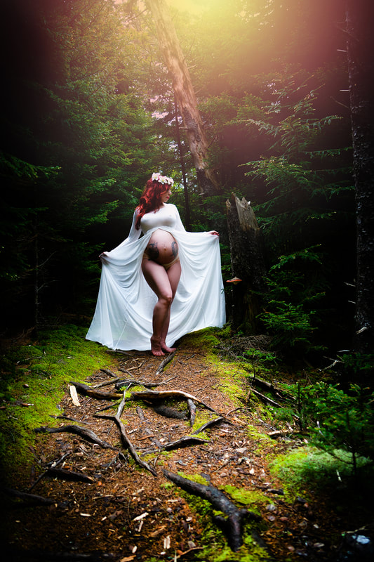 That Blissful Balance - Fairy Queen Pregnancy Photoshoot in Monhegan Island Forest